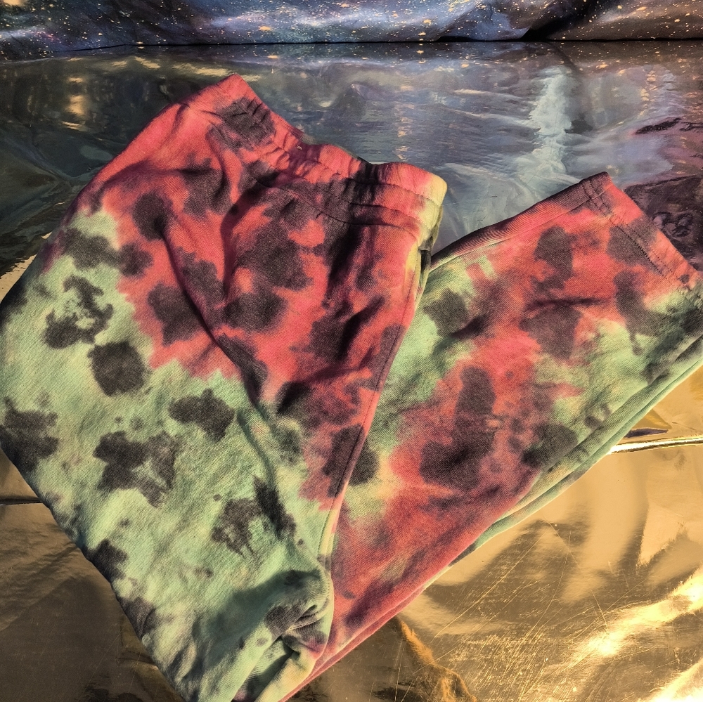 LIVI LANE BRYANT Cotton And Fleece Drawstring Tie Dye Joggers With Drawstring